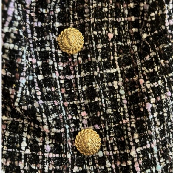 NWT Authentic Balmain Tweed Buttoned Fringe Minidress sz 36 - Picture 3 of 8